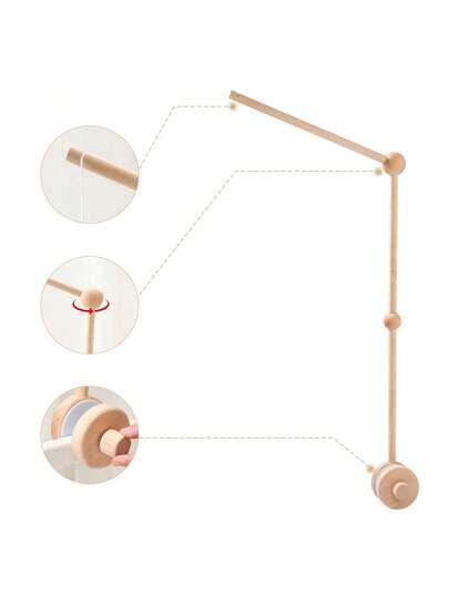 خشبي جميل للتعليق على السرير، مناسب لتعليق صوت جرس السرير، منتج خشبي مصنوع يدويًا للتجميع الذاتي، حامل جرس السرير الخشبي