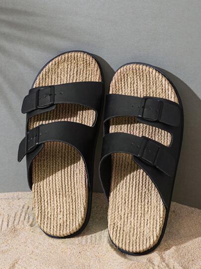 DISARCON صنادل رجالي عصرية متعددة الاستخدامات للأعمال للصيف ، كبر الحجم رجالي مريحة مزودة بإبزيم مزدوج قابل للتعديل ، خارجية مانعة للانزلاق ومتنفسة ومقاومة للتحمل لاستخدامات الشاطئ والرياضة