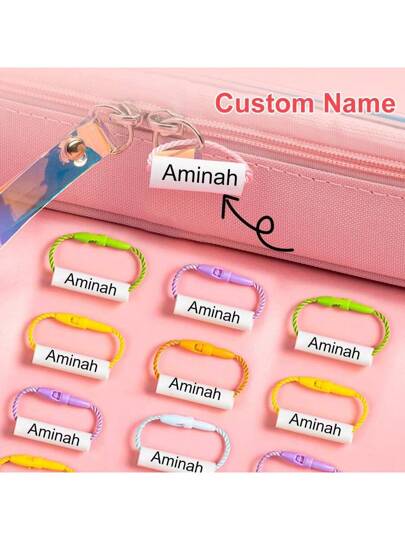 صنّع اسمك الخاص على دوائر: ملصقات شخصية لاسم الحذاء مع حبال ملونة للقوارير والمظلات والأحذية