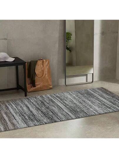 بوفيه أسود وأرمادي بنمط ممر، سجادة طويلة بأسلوب بسيط، 1000 جرام من المخمل و300 جرام من النقاط في الخلف ، سجادة بشكل غير منتظم، سجادة مريحة للسرير، ديكور منزلي ناعم، مناسبة لغرفة المعيشة والنوم والمطبخ والحمام وغرفة الغسيل والردهة ومدخل المنزل وغرفة الألعا