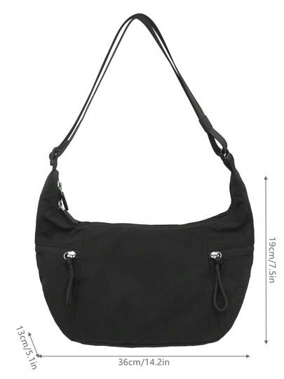 peach tree حقيبة رسول على شكل هلال القمر للرجال، حقيبة سفر عبر الجسم، محفظة متعددة الاستخدامات لأغراض التجميل والأعمال، كلتش سوداء ذات سعة عالية