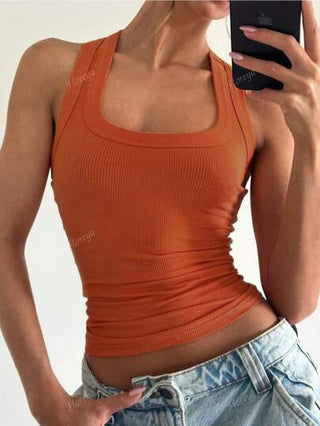 ملابس علوية كامسول بياقة مربعة للنساء ، كاجوال صيفي ضيق ومزين للخصر ، قطع أكمام ، بأسلوب فرنسي عصري متعدد الاستخدامات ، ملائم لجميع المواسم