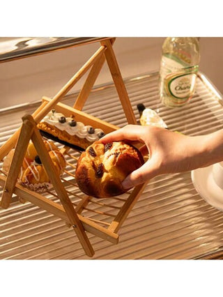 قطعة واحدة صينية خشبية صلبة متعددة الوظائف قابلة للطي بحجم 7.5 بوصة، صينية متعددة الأغراض للخضروات والفواكه وغرفة الطعام والمطبخ والأطعمة الخفيفة والخبز، صينية تخزين منزلية لأيام العطلات وحفلات