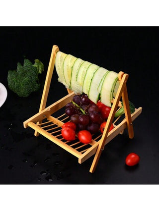 قطعة واحدة صينية خشبية صلبة متعددة الوظائف قابلة للطي بحجم 7.5 بوصة، صينية متعددة الأغراض للخضروات والفواكه وغرفة الطعام والمطبخ والأطعمة الخفيفة والخبز، صينية تخزين منزلية لأيام العطلات وحفلات