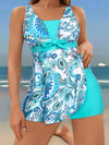 طقم تانكيني حريمي Swim Lushoire 2 قطعة / مجموعة ملابس سباحة للنساء بطبعة شال الباييت مع شورت داخلي, ملابس سباحة كاجوال لتغطية البطن خلال موسم الربيع