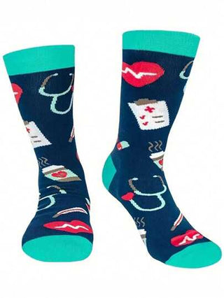 زوج من جوارب الممرضة الطبية الكرتونية الخيالية، من نمط مضحك ومبتكر، مثالية للممرضات والأطباء وعمال المستشفيات والطلاب، هدايا مناسبة للتخرج - جوارب مميزة وجديدة