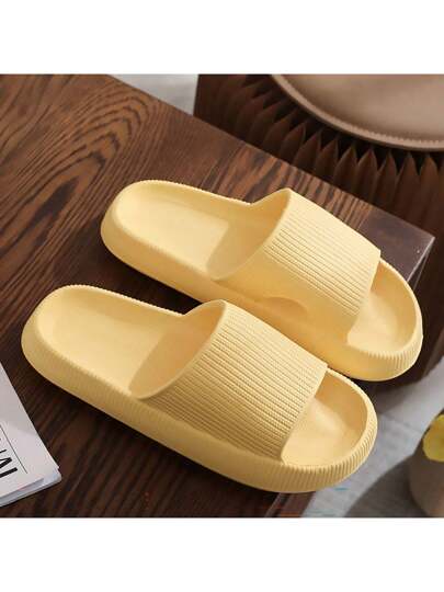 صندل إيفا مرن عصري جديد، صندل منزلي أو حمام أو خارجي مخطط بسيط ، سميك مانع للانزلاق ناعم، خفيف الوزن ومريح، صنادل زوجية فاخرة بطراز إنستجرام