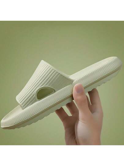 نعال نسائية جديدة متعددة الاستخدامات من الإيفا، صنادل منزلية وخارجية ذات تصميم مخطط بسيط، سميكة وضادة للانزلاق ، خفيفة الوزن ومريحة، نعال زوجية راقية بطراز إنستغرام