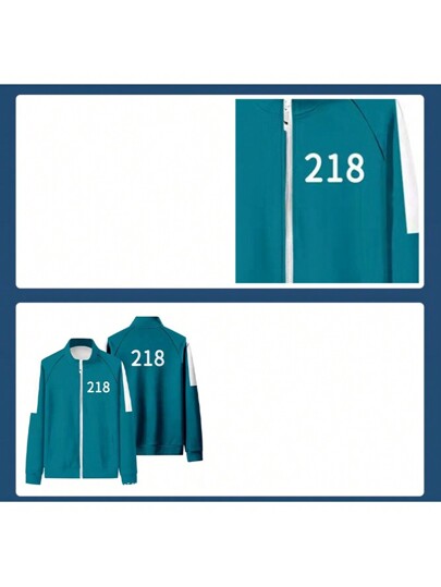 مايوه حريمي قطعة واحدة طقم رياضي أخضر شائع متوفر، بدلة لمرحلة الأداء التنكري ذات ياقة عالية، مطبوعة بألوان متباينة جديدة