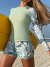 طقم تانكيني حريمي Swim SPRTY طقم ملابس علوية بأكمام طويلة وبنطال للنساء للاستخدام الكاجوال الصيفي، للعطلات