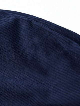 بنطلون كاجوال مستقيم الساق مصنوع من القطيفة 2 قطعة ، بقصة موسعة مرنة لرجال في الصيف