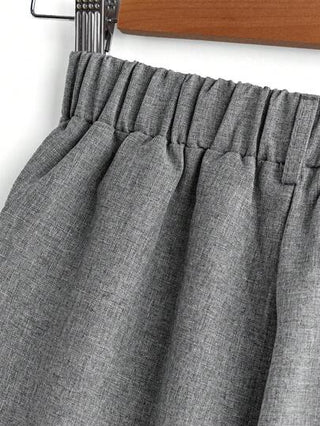 SHEIN بناطيل طويلة كاجوال مبطنة لصبي مراهق مع زر واحد