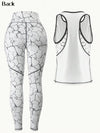 SHEIN Sport Studio طقم برزنتة رياضية للنساء مكون من 2 قطعة، ملابس علوية خزان فضفاض وبنطال رياضي ذو خصر عالي مطبوع، مريح وكاجوال للياقة البدنية والأنشطة الخارجية