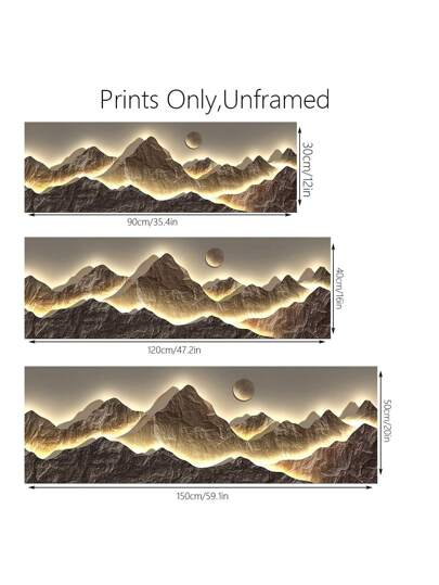 BAEMEFLE لوحة جدارية بدون إطار، منظر طبيعي ل- "ريجاو جينشان" لديكور المنزل، لوحة فنية ذات منظر طبيعي على قماش فاخر، زينة حائطية، لوازم ديكور الغرف، جداريات المنزل، فن حائطي تجريدي لتزين غرفة المعيشة والنوم ومكتب المنزل - طباعة عالية الدقة، هدية...