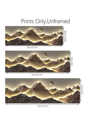 BAEMEFLE لوحة جدارية بدون إطار، منظر طبيعي ل- "ريجاو جينشان" لديكور المنزل، لوحة فنية ذات منظر طبيعي على قماش فاخر، زينة حائطية، لوازم ديكور الغرف، جداريات المنزل، فن حائطي تجريدي لتزين غرفة المعيشة والنوم ومكتب المنزل - طباعة عالية الدقة، هدية...
