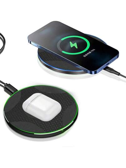 شاحن لاسلكي متوافق مع أيفون 16 15 14 13 12 X Pro Max بقدرة 15 واط، شاحن سريع لاسلكي بلوحة الشحن وملحق القاعدة المكتبية، متوافق مع هواتف أبل وأندرويد، هدايا مناسبة للعائلة والأصدقاء والأطفال وعيد الميلاد وعيد الميلاد وعيد الحب، مناسب للمكتب والسكن والمنزل