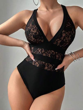مايوه حريمي قطعة واحدة Swim Lushoire قطعة واحدة من ملابس السباحة للنساء، أنيقة وجذابة للصيف والعطلات على الشاطئ، مكونة من قطعة واحدة، مع تصميم الكروس البايق والظهر المكشوف، مزينة بالتصميم التطريز الحريري