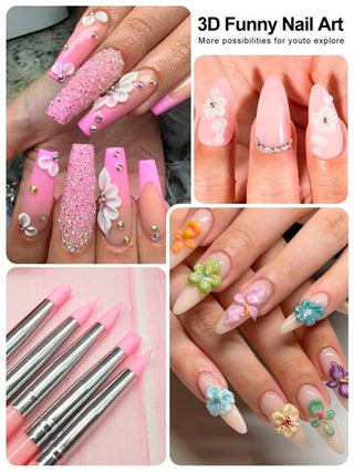 Beautizon Nailartlab 5 قطع قلم تشكيل جل الأظافر، قلم نحت وركوز مناسب لصالون أظافر المنزل وأظافر المتجر، أداة تشكيل 3D