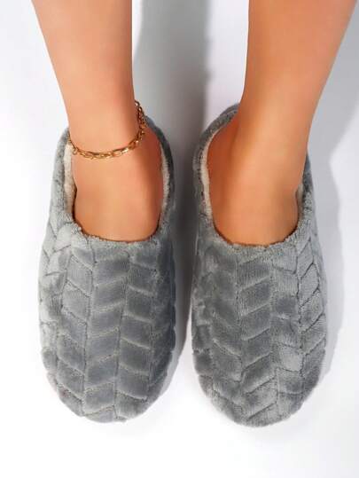 أحذية منزلية نسائية من صوف فوري متشعب بألوان المربع ،جوارب تغطية أرضية داخلية ، أحذية غرفة نوم دافئة وخفيفة الوزن للشتاء