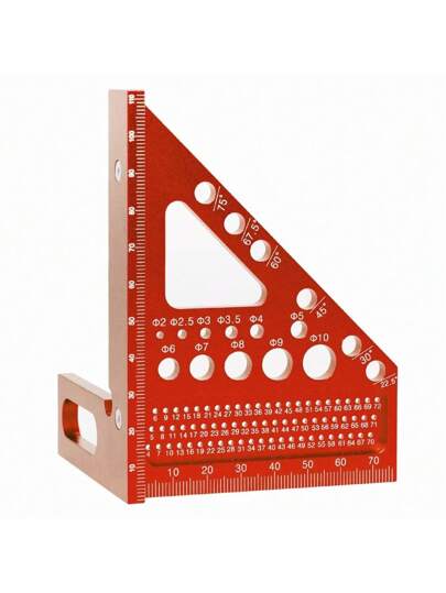 مسطرة معدنية مطبقية الطاقم متعددة الاستخدامات من سبيكة الألومنيوم 45/90 درجة، للقياس الدقيق للزوايا وأعمال الخشب، مناسبة للمهندسين والنجارين وتحسين المنزل