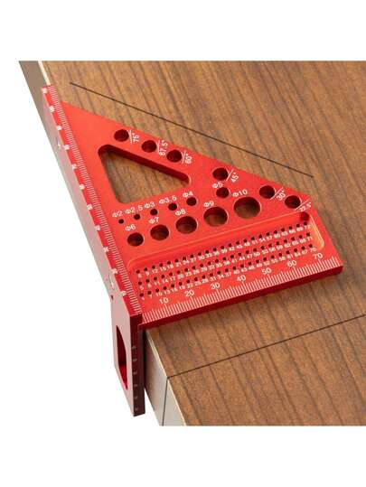 مسطرة معدنية مطبقية الطاقم متعددة الاستخدامات من سبيكة الألومنيوم 45/90 درجة، للقياس الدقيق للزوايا وأعمال الخشب، مناسبة للمهندسين والنجارين وتحسين المنزل