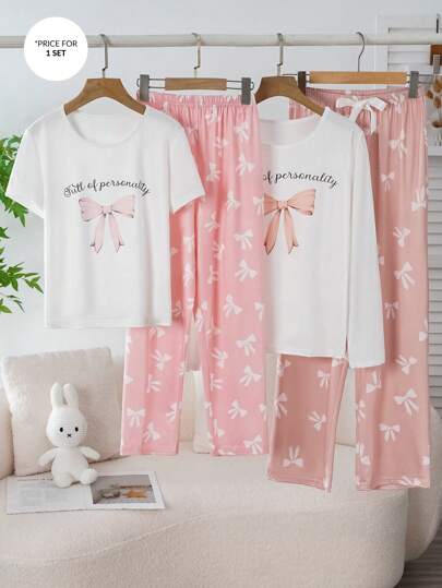 مايوه حريمي قطعة واحدة Shein Underwear&Sleepwear Basics طقم بنات بأنماط الفراشات الحلوة للنوم