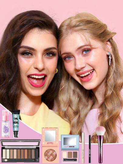 Misslyn مجموعة ميكياج أساسية 8 قطع من MISSLYN لعيد الحب، كحل الحواجب، ثلاثي أحمر الخدود البرونزي، ماسكارا، آيلاينر، فرشاة ميكياج، بخاخ تثبيت، برايمر مرطب للبشرة، ظلال عيون ، طقم مكياج كامل للنساء، مجموعة منتجات مكياج طويلة الأمد