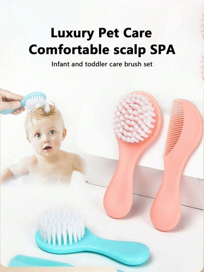 طقم فرشاة شعر للأطفال الرضع، أدوات تصفيف الشعر المشط والفرشاة، فرشاة غسيل وعناية بفروة الرأس للرضع