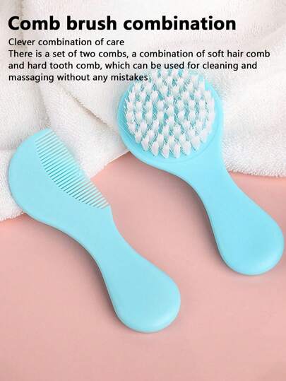 طقم فرشاة شعر للأطفال الرضع، أدوات تصفيف الشعر المشط والفرشاة، فرشاة غسيل وعناية بفروة الرأس للرضع