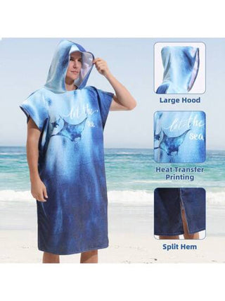 قطعة واحدة بشكل مدثر سريع الجفاف لتبديل الملابس للبالغين الرجال والنساء ، منشفة شاطئ قابلة للارتداء من الميكروفيبر لأنشطة السباحة والتزلج وتحميص الشمس، دش الحمام في الصيف والأفراح المنزلية