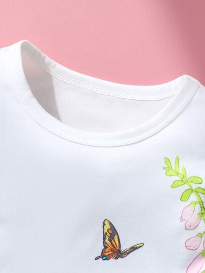 فساتين بيبي Persoplay Kids فستان بناتي أنيق على شكل أرنب عيد الفصح، بطبعات زهور وفراشات في خط A، من قماش محبوك ناعم ومريح، صالح للارتداء اليومي، تصوير عيد الفصح، الأنشطة الخارجية، الاستخدام المنزلي اليومي، عناصر أساسية متعددة الاستخدامات