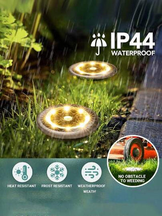 4/8/12 وحدة أنوار أرضية تعمل بالطاقة الشمسية - إضاءة خارجية مقاومة للماء لممرات المشاة والحدائق والفناء والممرات المنزلية - أضواء قرص شمسية ب- 8 مصابيح LED
