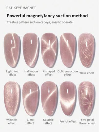 SHANGFEIYA 5 قطع تركيب الأظافر بزجاج القطط المغناطيسي متعدد الوظائف، زجاج القطة المغناطيسي البلوري، طلاء أظافر هلامي مع حماية خاصة وشفط قوي