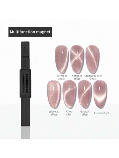 SHANGFEIYA 5 قطع تركيب الأظافر بزجاج القطط المغناطيسي متعدد الوظائف، زجاج القطة المغناطيسي البلوري، طلاء أظافر هلامي مع حماية خاصة وشفط قوي