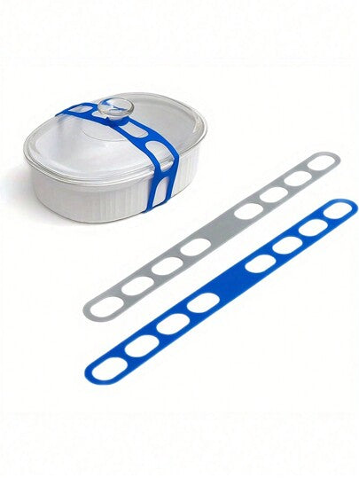 قطعة واحدة من سير التثبيت القابل للتعديل من السيليكون، سير تغطية سيليكون مطاطي عام، مانع للتسرب، مناسب لأواني ووعاء متنوعة مع أغطية