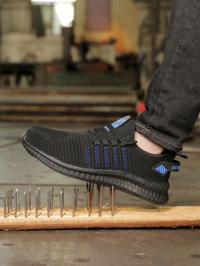 أحذية السلامة للرجال ، أحذية سلامة كاجوال للاستخدام في الخارج ضد السحق ، مقاومة للاهتراء ، مضادة للثقب ، قابلة للتهوية ومريحة للارتداء في موقع البناء والأعمال الداخلية/الخارجية