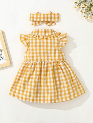 فساتين بيبي Vintaside Kids فستان مريح واستخداميه للبنات الصغار للطقس العادي، ذو أكمام كاب مربعة، مناسب للعب في الخارج أو الارتداء في المنزل