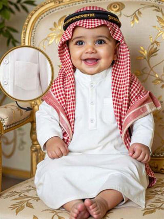 2 طقم أطفال صبي، قميص فتحة رقبة نصفية باللون الأبيض النقي وبنطال طويل مناسب للاحتفال بالعيد، مناسب للارتداء اليومي، للعب خارجي، للمدرسة، للإجازة - جذاب، مناسب للوقت العائلي، الرياضة والاجتماعات