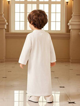 2 طقم أطفال صبي، قميص فتحة رقبة نصفية باللون الأبيض النقي وبنطال طويل مناسب للاحتفال بالعيد، مناسب للارتداء اليومي، للعب خارجي، للمدرسة، للإجازة - جذاب، مناسب للوقت العائلي، الرياضة والاجتماعات