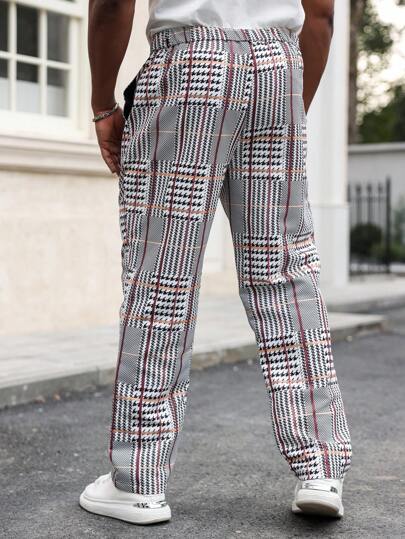 Manfinity Mode بنطال رياضي كاجوال بجيب وأزرار أمامية مقاسات كبيرة للرجا