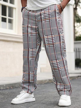 Manfinity Mode بنطال رياضي كاجوال بجيب وأزرار أمامية مقاسات كبيرة للرجا