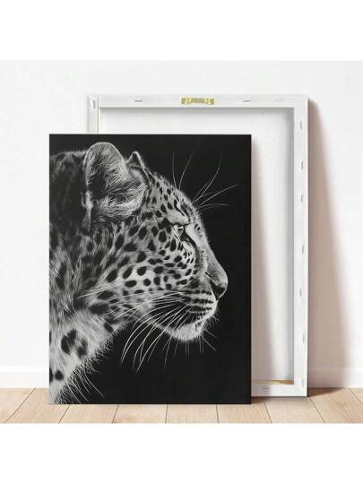قطعة واحدة ، لوحة مصورة معلقة على قماش ، لوحة ديكورية مؤطرة ، ملصق ، فن الحائط ، فن حياة البرية باللون الأبيض والأسود ، ديكور حائط المنزل بطبعة النمر الأبيض الفهد ، طبعة الفهد ، قطط برية ، ملصق الفهد ، فن حائط الفهد ، طبعة القطة الكبيرة ، طبعة حيوانية