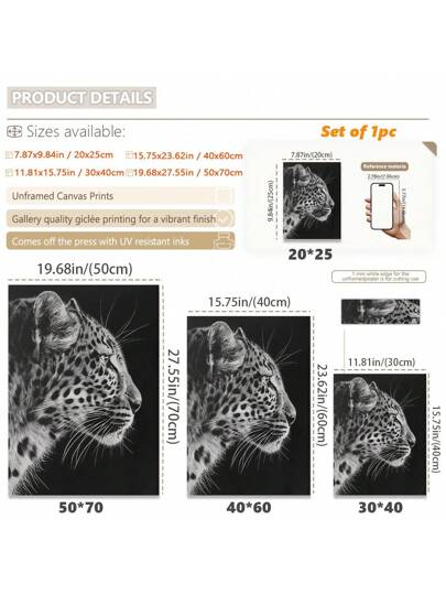 قطعة واحدة ، لوحة مصورة معلقة على قماش ، لوحة ديكورية مؤطرة ، ملصق ، فن الحائط ، فن حياة البرية باللون الأبيض والأسود ، ديكور حائط المنزل بطبعة النمر الأبيض الفهد ، طبعة الفهد ، قطط برية ، ملصق الفهد ، فن حائط الفهد ، طبعة القطة الكبيرة ، طبعة حيوانية