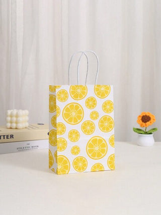 5 قطعة/ 10 قطعة أكياس هدايا ورقية بتصميم فاخر بتفاحات الليمون، أكياس هدايا عيد الميلاد، أكياس حمل ورقية كرافت للاجتماعات مع الزملاء، أكياس تعبئة هدايا، أكياس تسوق، أكياس حزب، أكياس هدايا لحفلات الزفاف والأعياد، أكياس حمل ورقية للأشغال اليدوية، هدايا الحزب