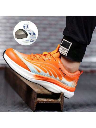 أحذية عمل للرجال لسنة 2025 مع نعل مقاوم للثقب ومنفذة للهواء ولها أصابع حماية من الصلب