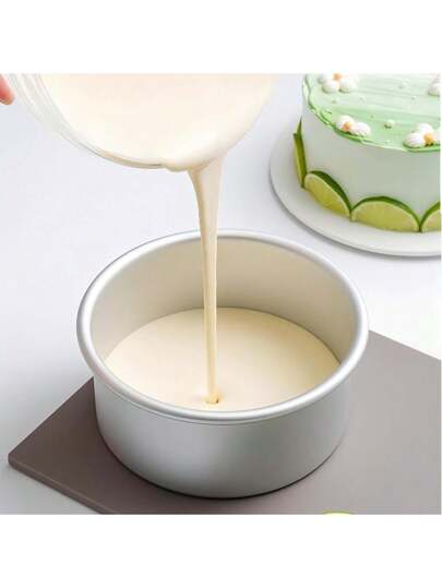 1 قطعة /5 قطع قوالب كيك الشيفون الألومنيوم المنزلية الصغيرة قاع غير لاصق، قالب كعك باسكيا، أداة خبز