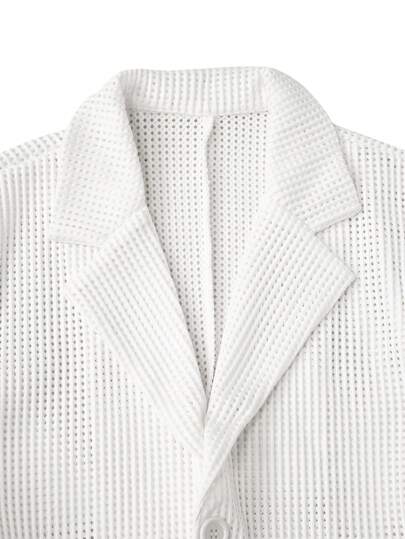 Manfinity Mode جاكيت بدلة كاجوال بياقة طوقية، أكمام طويلة، بلون سادة، بدلة رسمية للرجال، بدلة كاجوال للرجال، بدلة رسمية جيدة للرجال