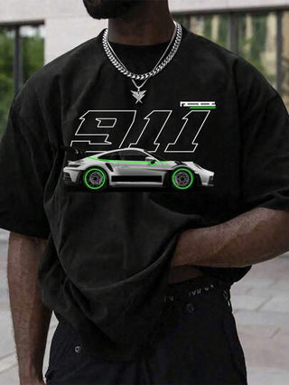 تي شيرت رجالي رياضي عصري مطبوع بطباعة أحرف شخصية، أكمام قصيرة، يمكن تنسيقه مع بنطال كاجوال، مناسب للسفر والإجازة والتخييم والرياضة، بطراز سباق عالمي