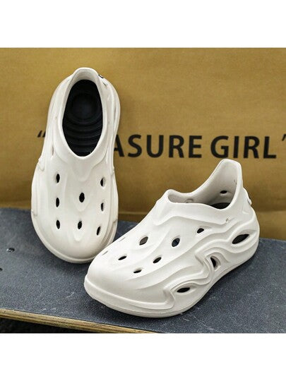 زوج من الحذاء الخفيف المريح الرجالي ،كلوج مفرغ من الداخل، مقاوم للانزلاق،حذاء شبكي صيفي رجالي للاستعمال اليومي، مناسب للخارج، سميك وغير زلق ، شبشب للشاطئ