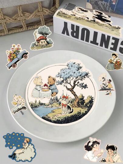 50 قطعة مجموعة ملصقات الرسوم التوضيحية العالمية، ملصقات إبداعية جمالية مناسبة لتزيين الهواتف المحمولة والأجهزة المحمولة والأجهزة اللوحية والخوذات والألبومات والحقائب والمخططات والمذكرات